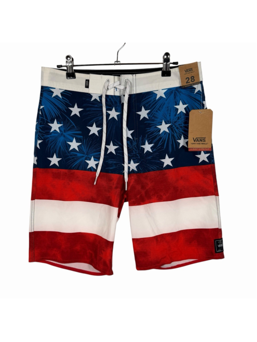 Vans Off The Wall 4 Way Stretch Board Shorts USA Flag Men's Size 28